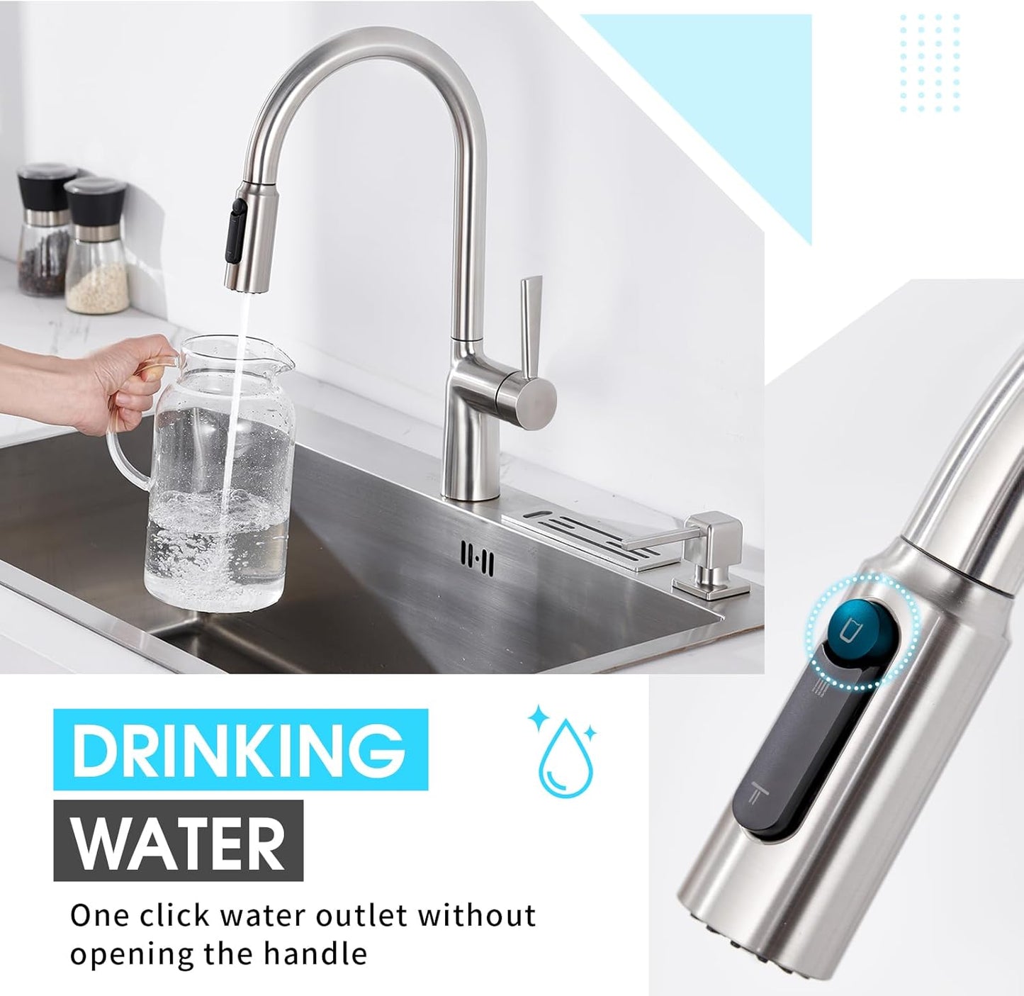 Mezclador con 3 tipos de salida, frio, caliente y agua filtrada